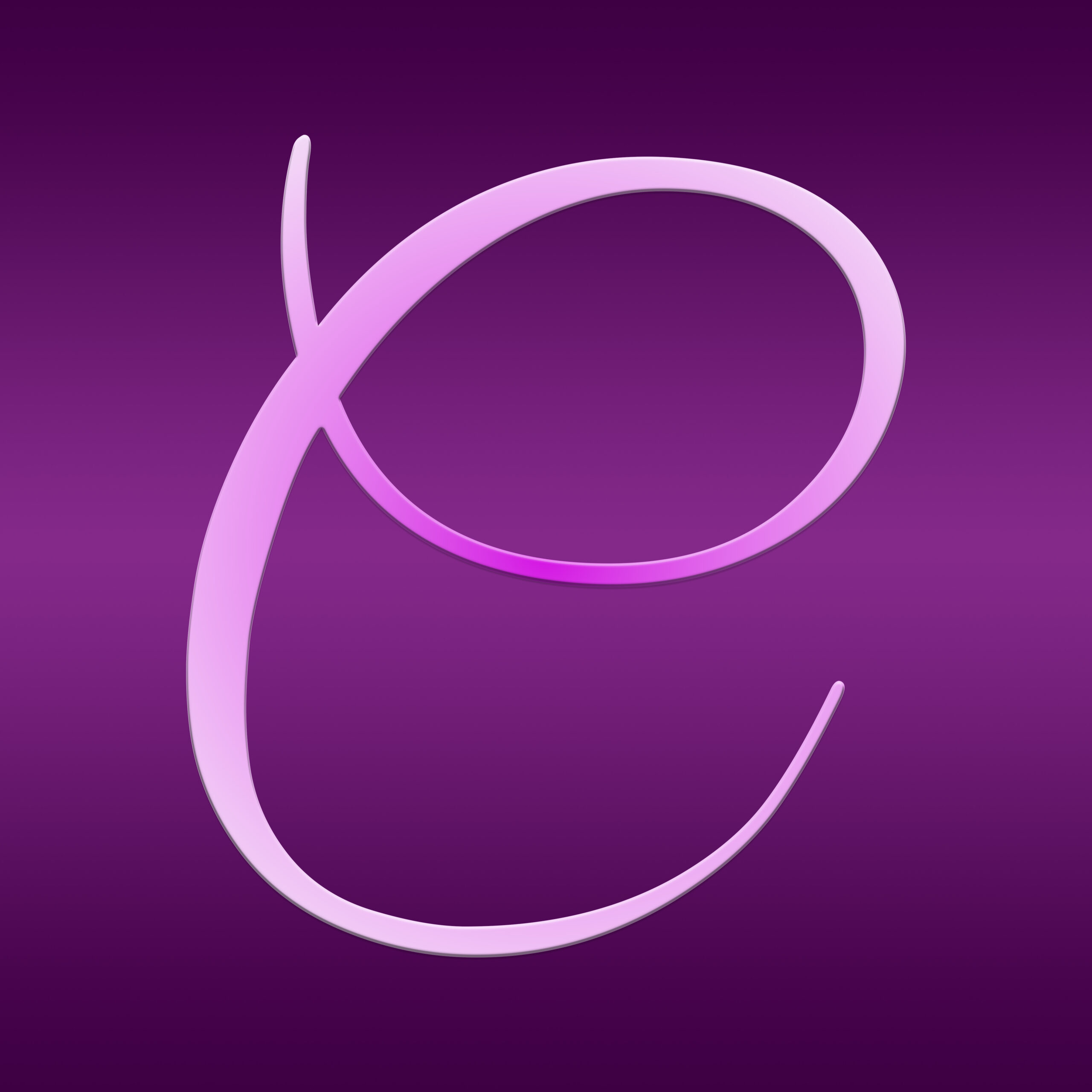 the letter C on purple background